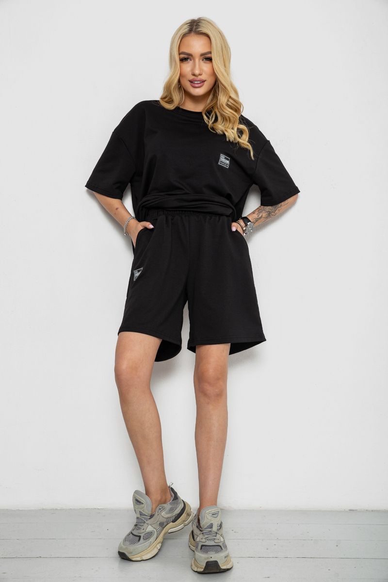 Костюм жіночий повсякденний, колір чорний, 241R5004 - Зображення 2