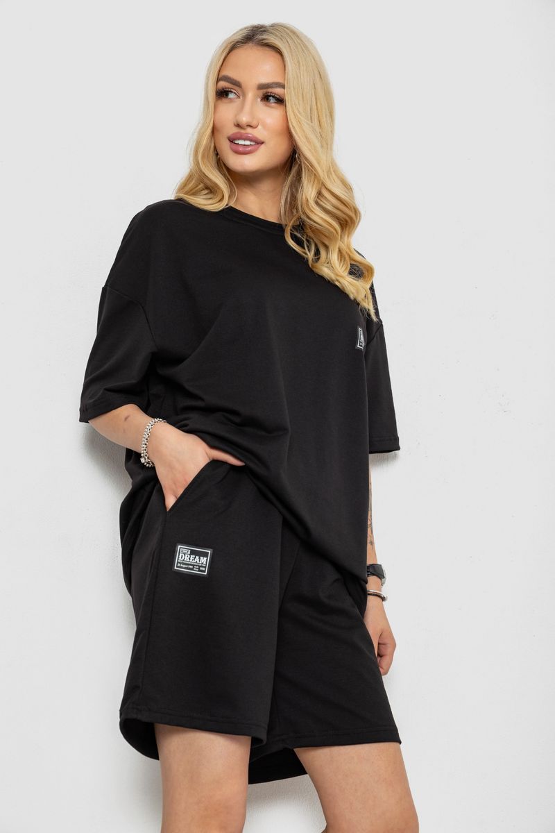 Костюм жіночий повсякденний, колір чорний, 241R5004 - Зображення 3