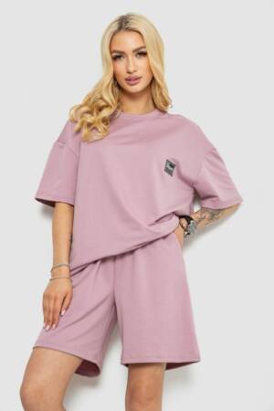 Костюм жіночий повсякденний, колір пудровий, 241R5004