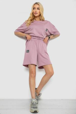 Костюм жіночий повсякденний, колір пудровий, 241R5004