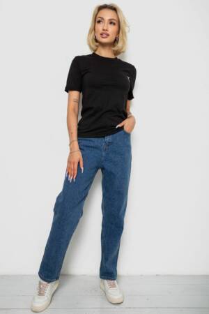 Футболка жіноча з принтом, колір чорний, 238R57482