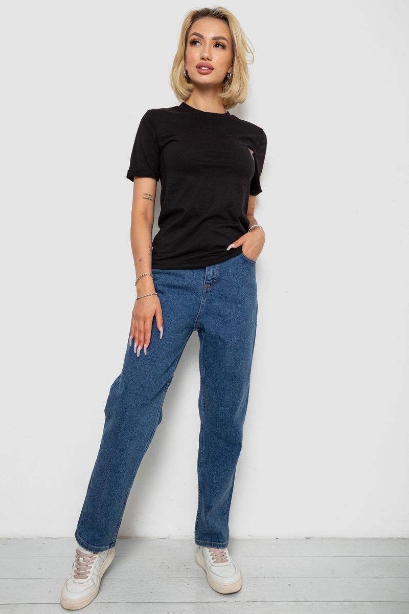 Футболка жіноча з принтом, колір чорний, 238R57482