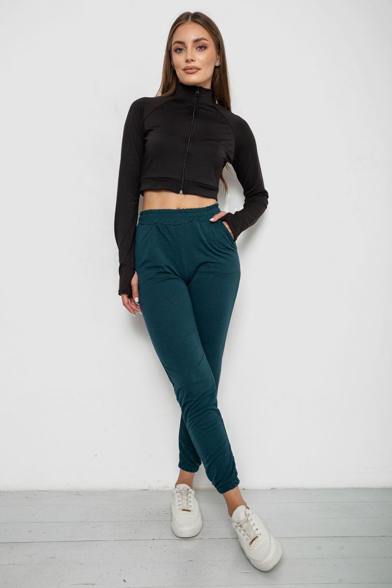 Спортивні штани жіночі, колір зелений, 238R345 - Зображення 2