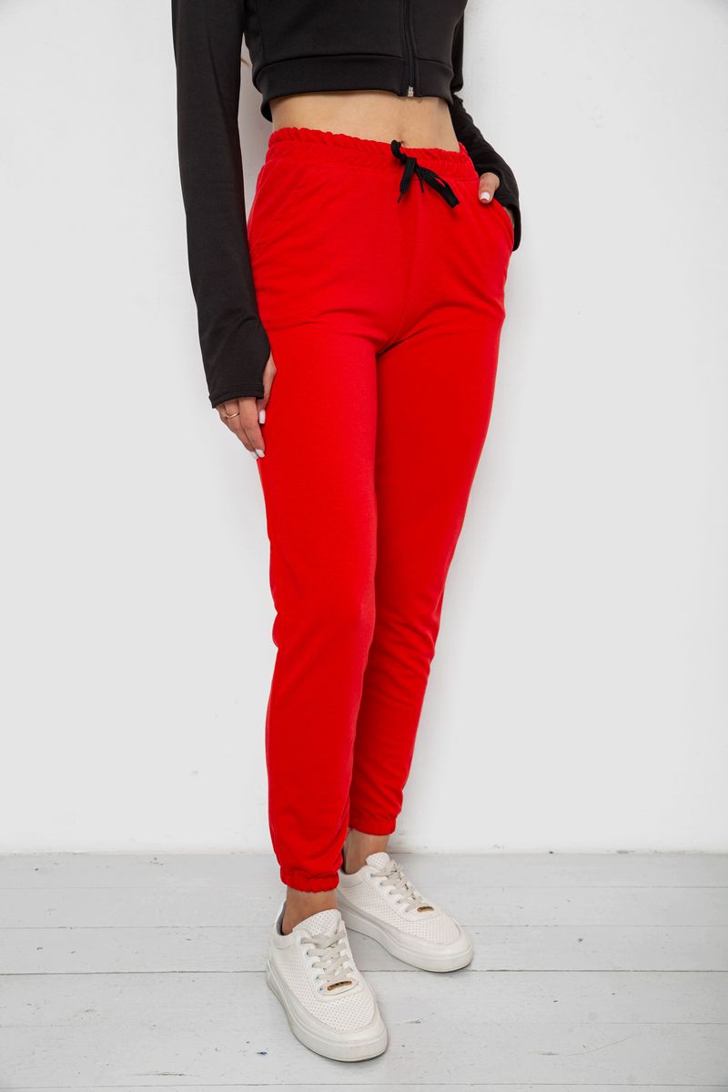 Спортивні штани жіночі, колір червоний, 238R345 - Зображення 3