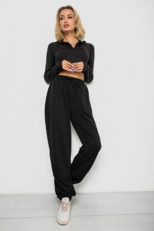 Спортивні штани жіночі, колір чорний, 201R348