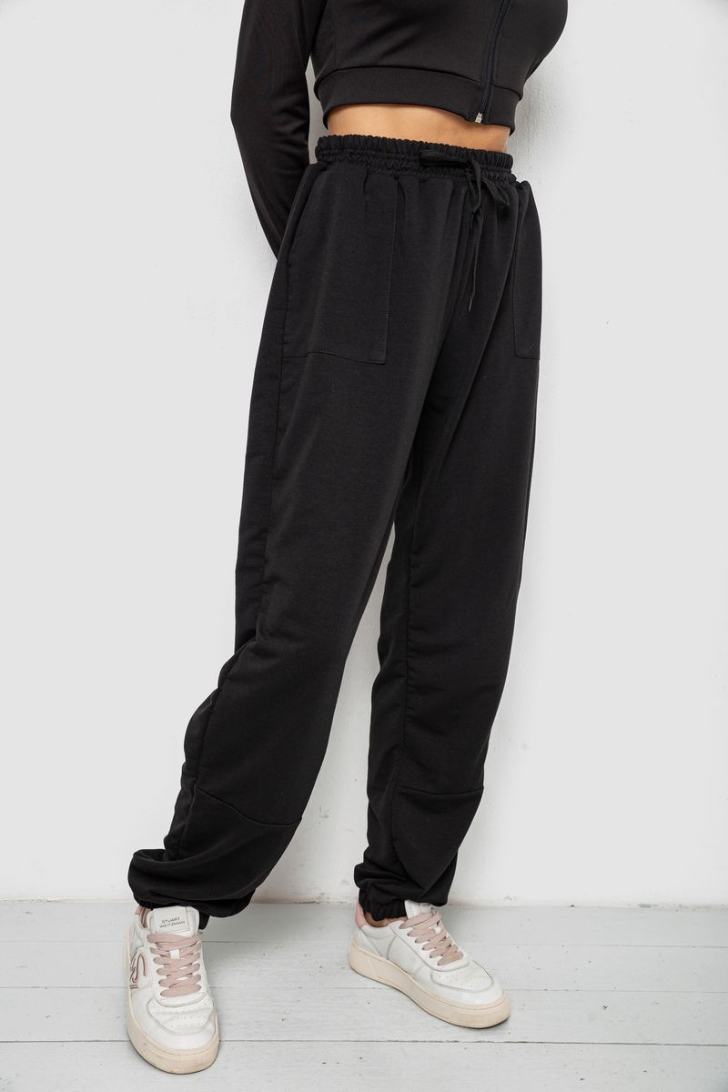 Спортивні штани жіночі, колір чорний, 201R348 - Зображення 3