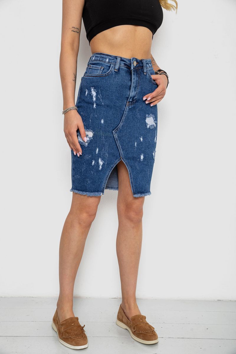 Спідниця жіноча джинсова, колір синій, 182R1862 - Зображення 3