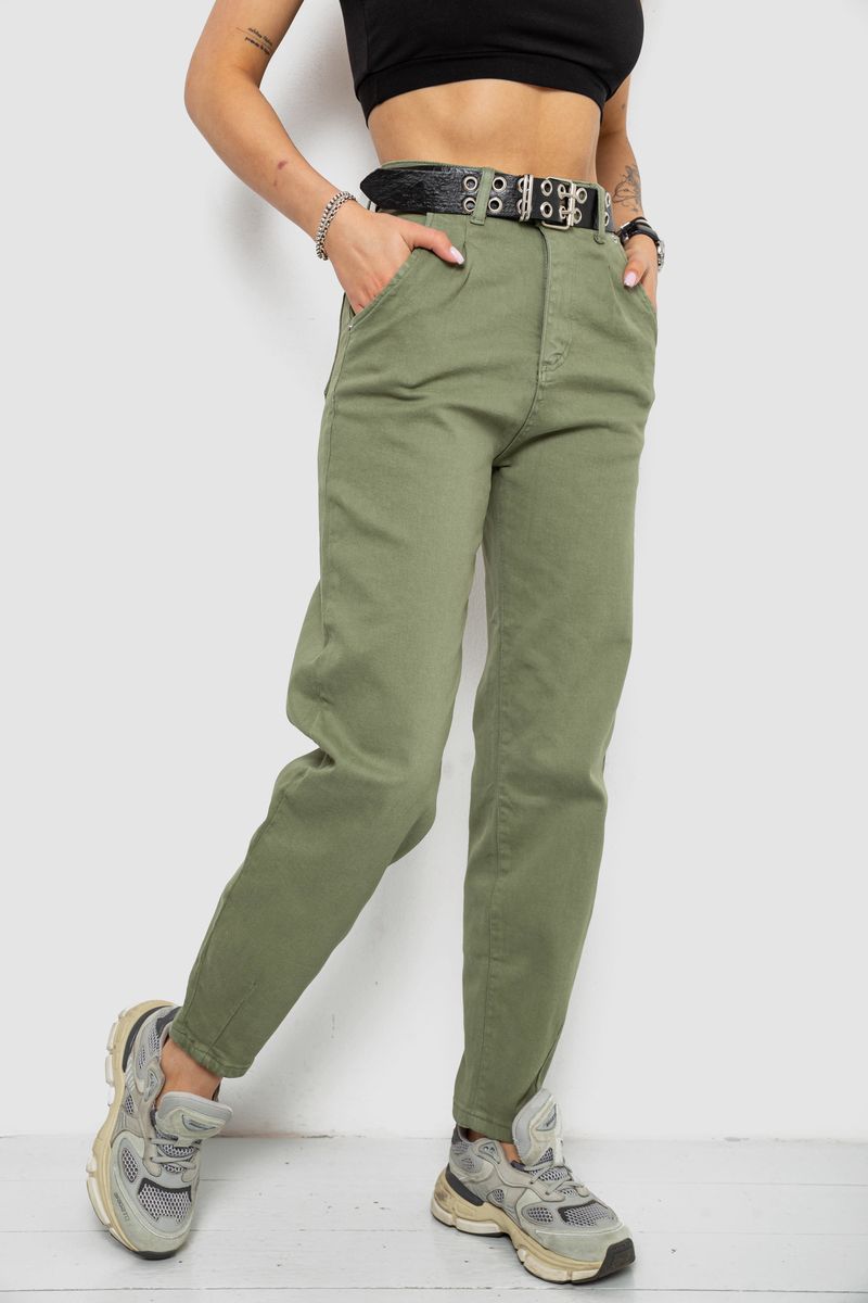 Джинси жіночі балони, колір хакі, 182R001052 - Зображення 3