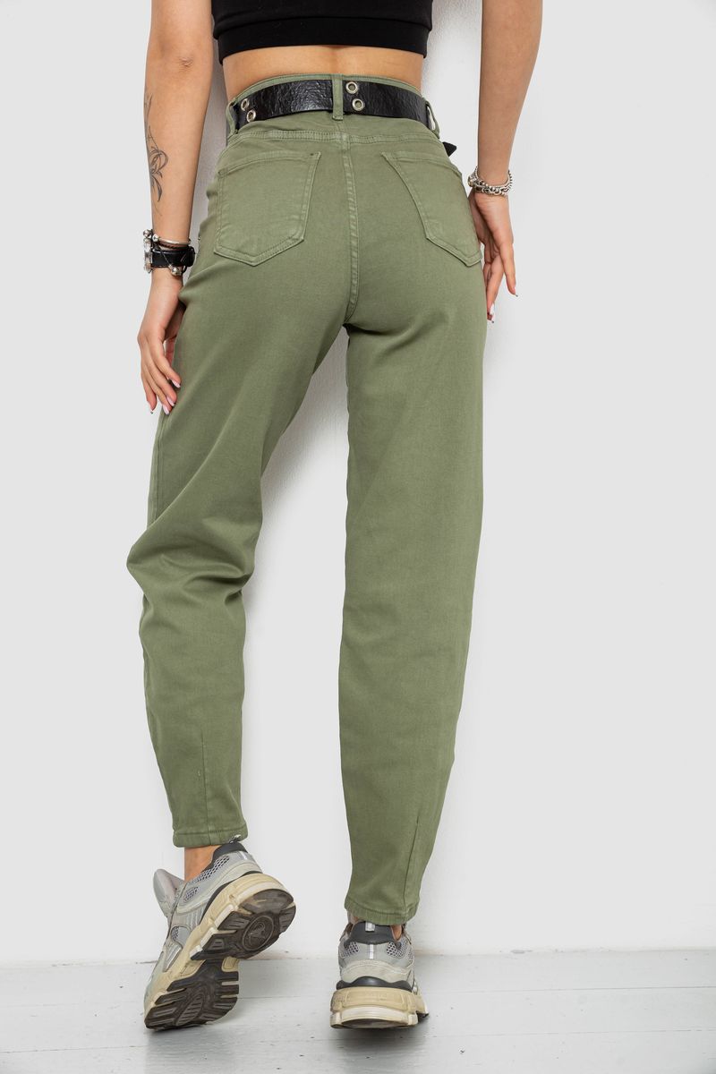 Джинси жіночі балони, колір хакі, 182R001052 - Зображення 4