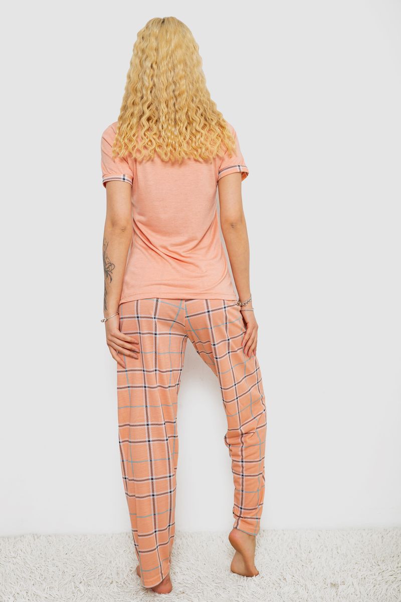 Піжама жіноча з принтом, колір персиковий, 243R2032-D - Зображення 4