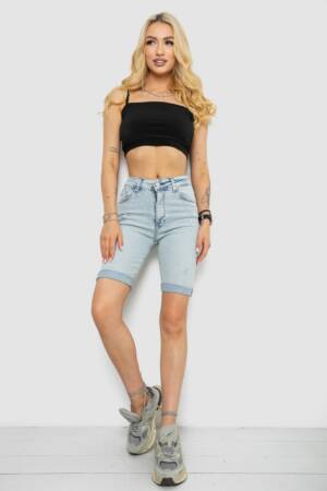 Шорти джинсові жіночі, колір блакитний, 182R1699