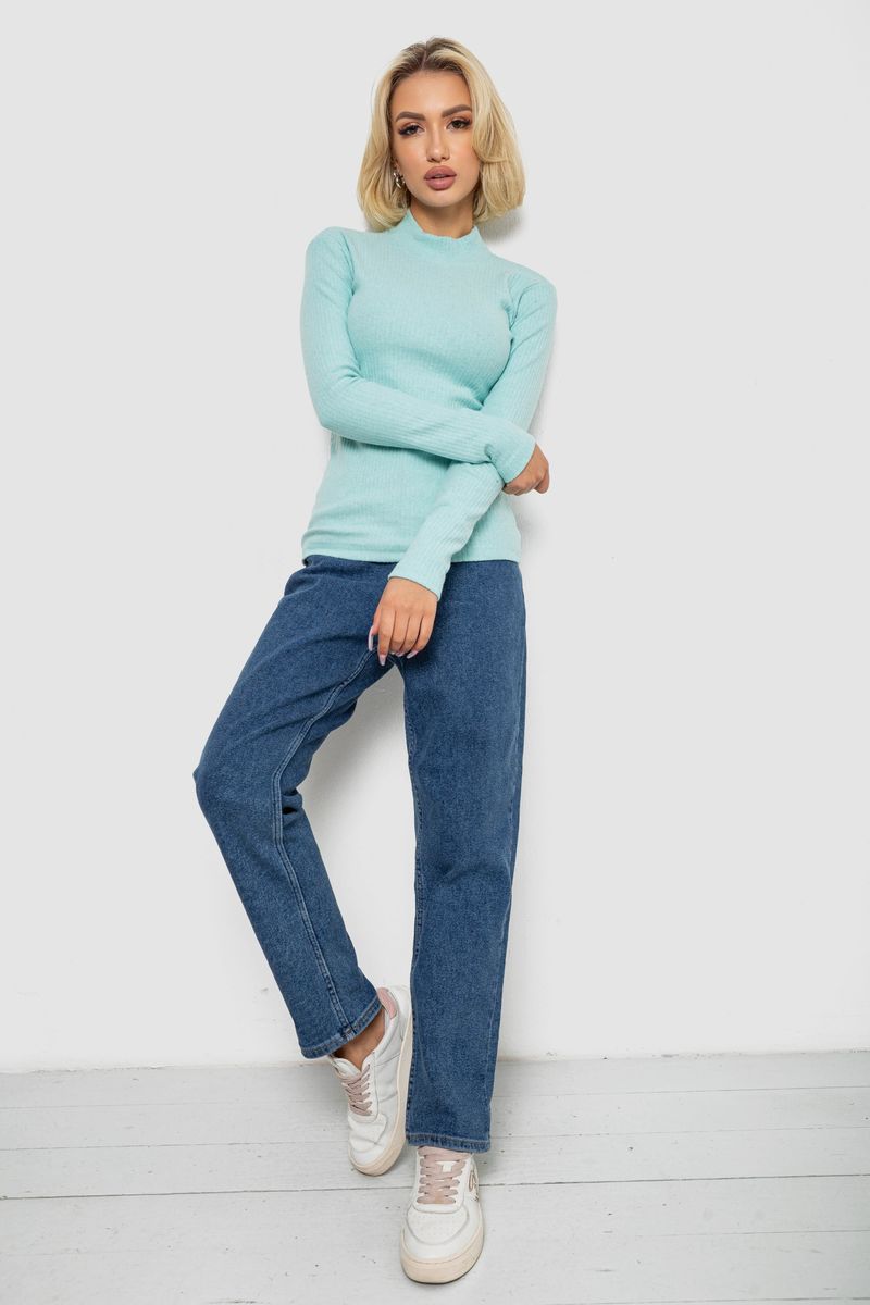 Гольф жіночий однотонний, колір м'ятний, 238R802 - Зображення 2