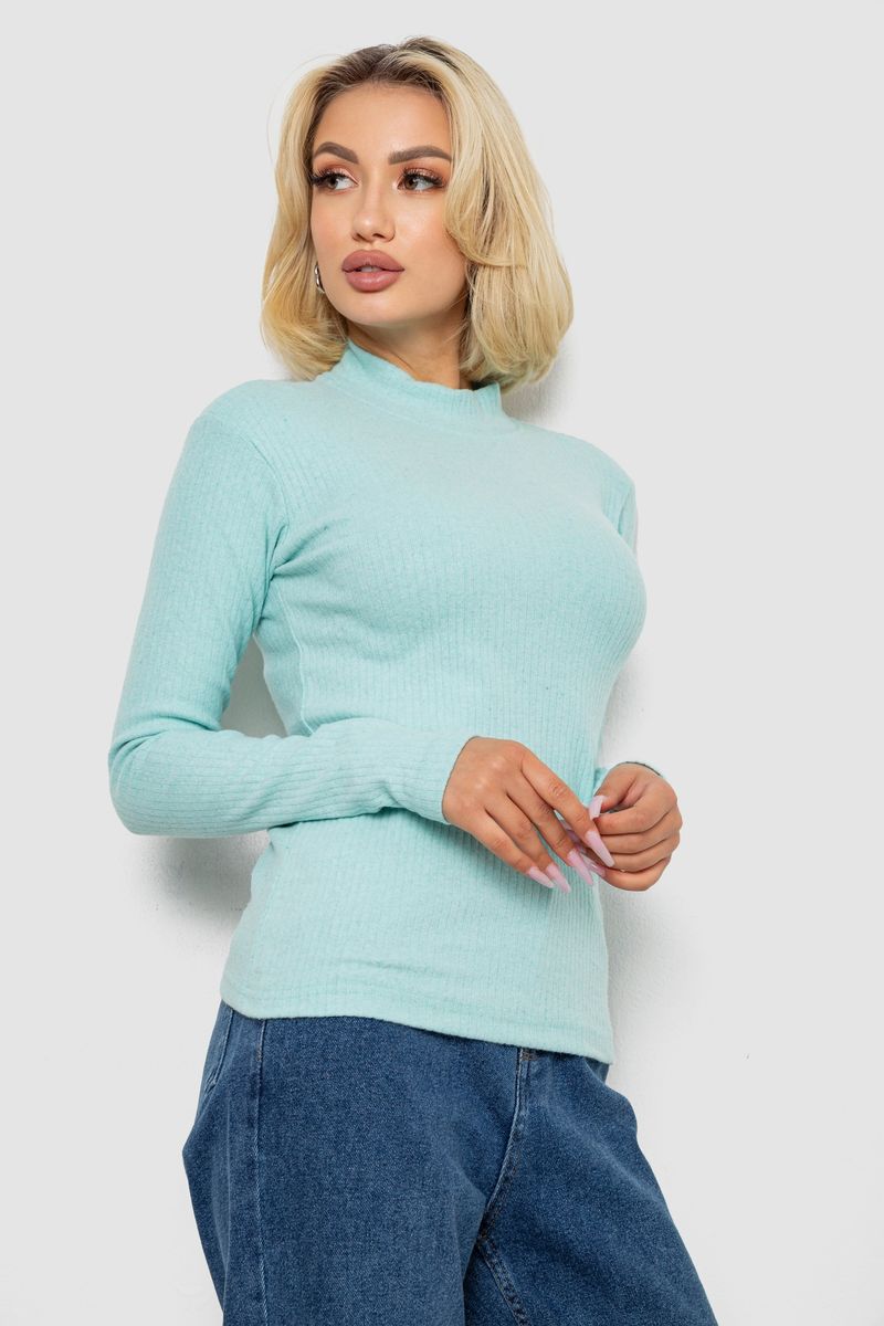 Гольф жіночий однотонний, колір м'ятний, 238R802 - Зображення 3