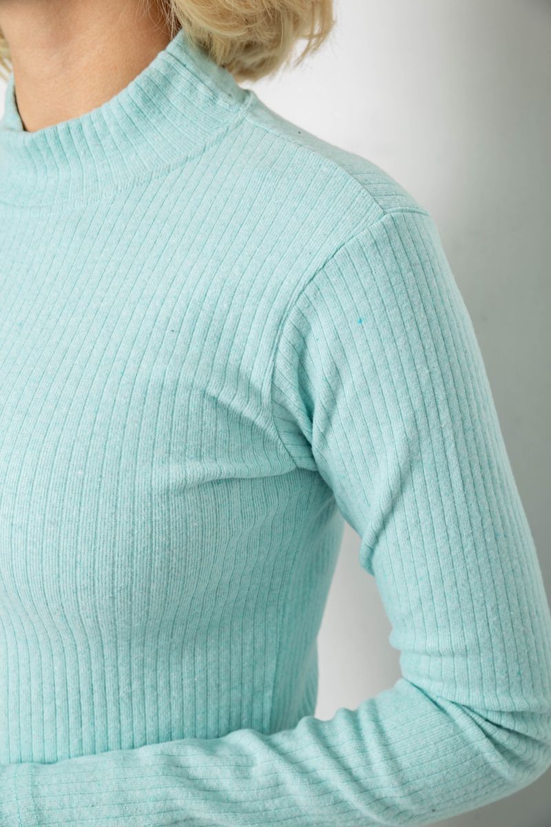 Гольф жіночий однотонний, колір м'ятний, 238R802 - Зображення 5