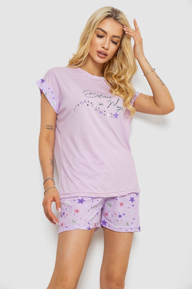 Піжама жіноча з принтом, колір бузковий, 243R2108 - Зображення 3