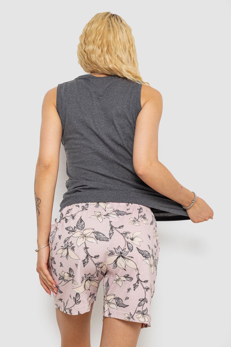 Піжама жіноча з принтом, колір сірий, 243R9623 - Зображення 4