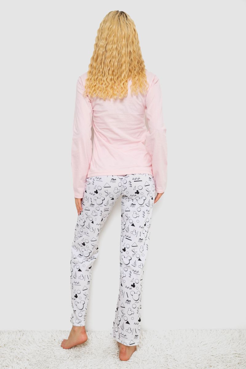 Піжама жіноча з принтом, колір рожевий, 243R1051 - Зображення 4