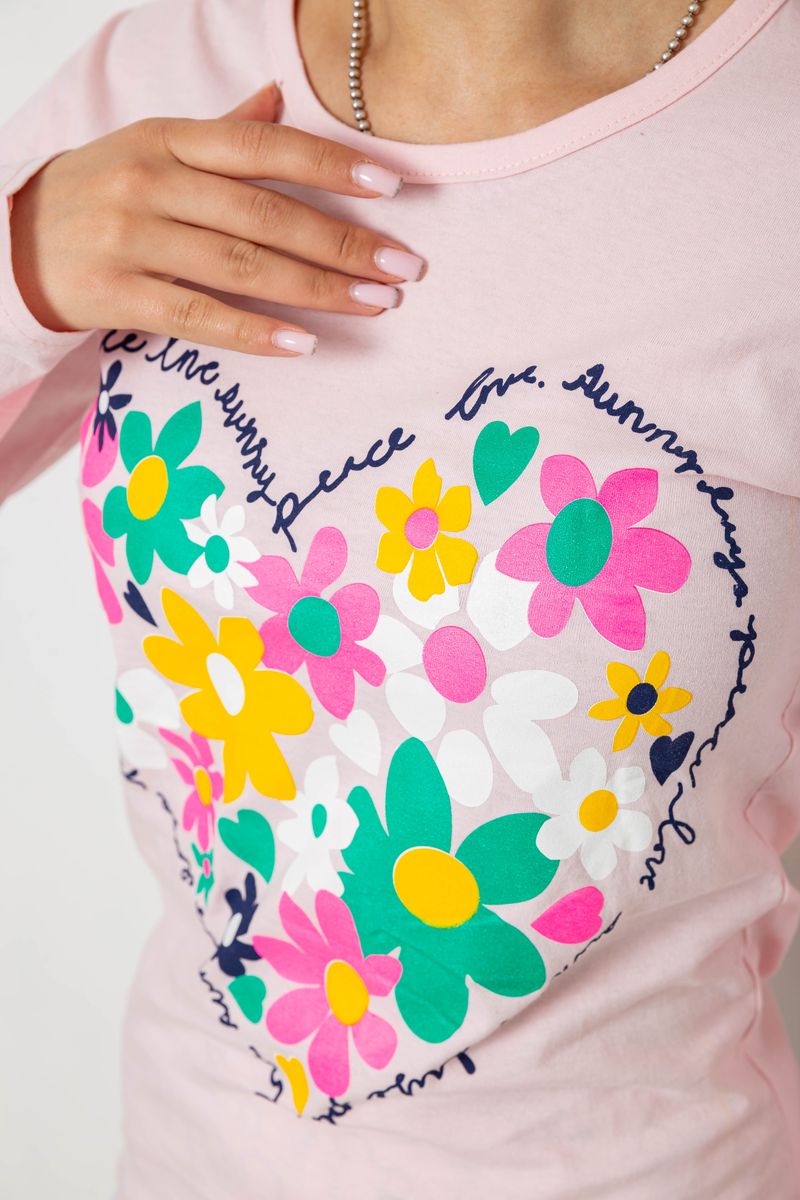 Піжама жіноча з принтом, колір рожевий, 243R1051 - Зображення 5