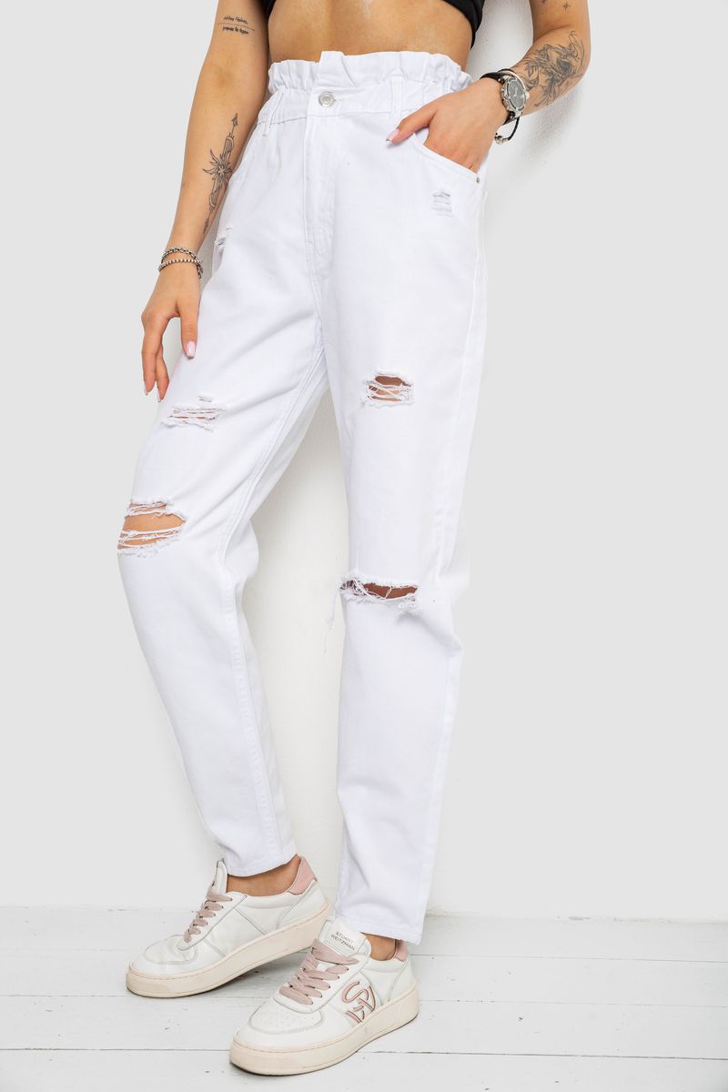 Джинси жіночі, колір білий, 182R1601-1 - Зображення 3