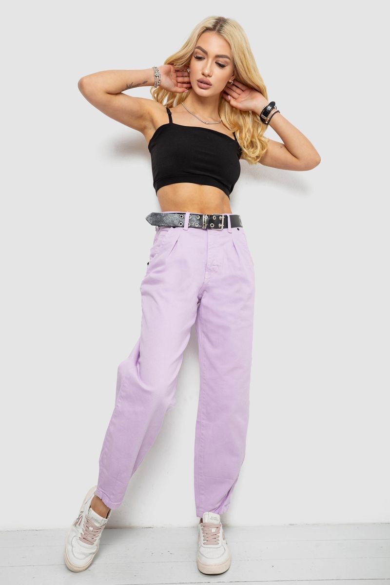 Джинси жіночі балони, колір бузковий, 182R00265