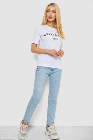 Футболка жіноча з принтом 241R130, колір білий, 241R131