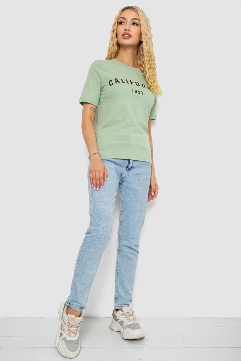 Футболка жіноча з принтом 241R130, колір оливковий, 241R131