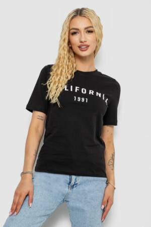Футболка жіноча з принтом 241R130, колір чорний, 241R131