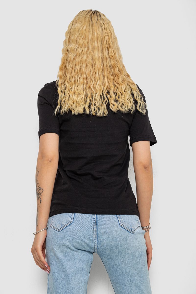 Футболка жіноча з принтом 241R130, колір чорний, 241R131 - Зображення 4