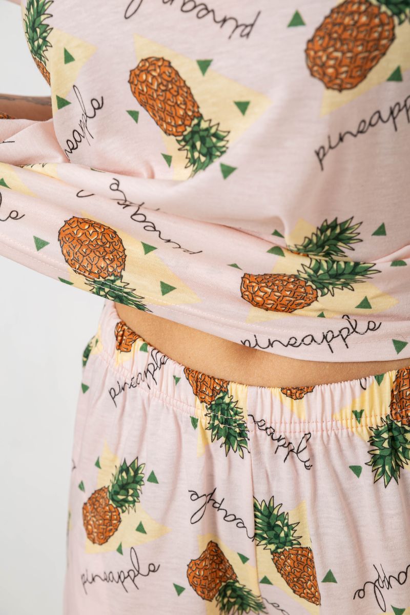 Піжама жіноча з принтом, колір пудровий, 243R6018-P3 - Зображення 5