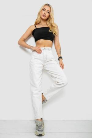 Джинси жіночі балони, колір бежевий, 182R1848