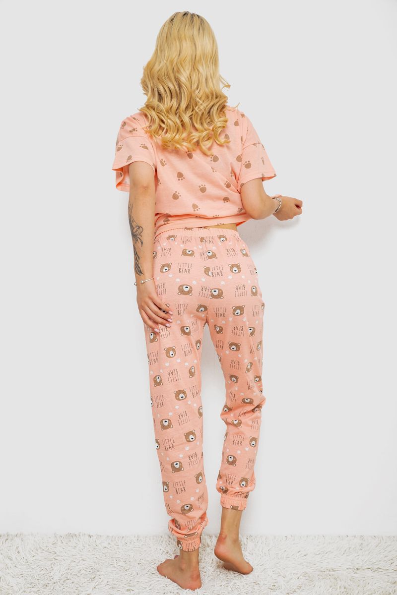 Піжама жіноча з принтом, колір персиковий, 243R15436 - Зображення 4