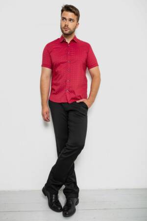Сорочка чоловіча з принтом, колір бордовий, 214R6917-6