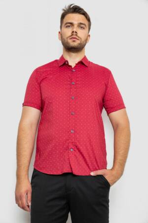 Сорочка чоловіча з принтом, колір бордовий, 214R6917-6