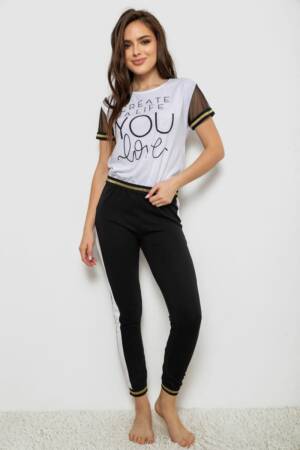 Піжама жіноча, колір білий, 243R1488-002