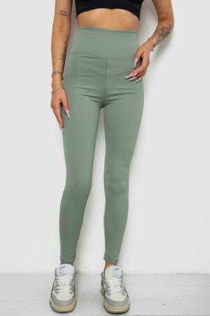 Лосини однотонні в рубчик, колір оливковий, 238R606-1