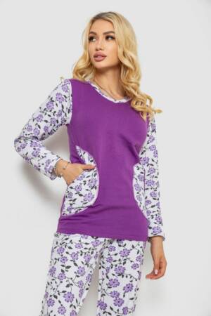 Піжама жіноча на флісі, колір фіолетовий, 243R09054