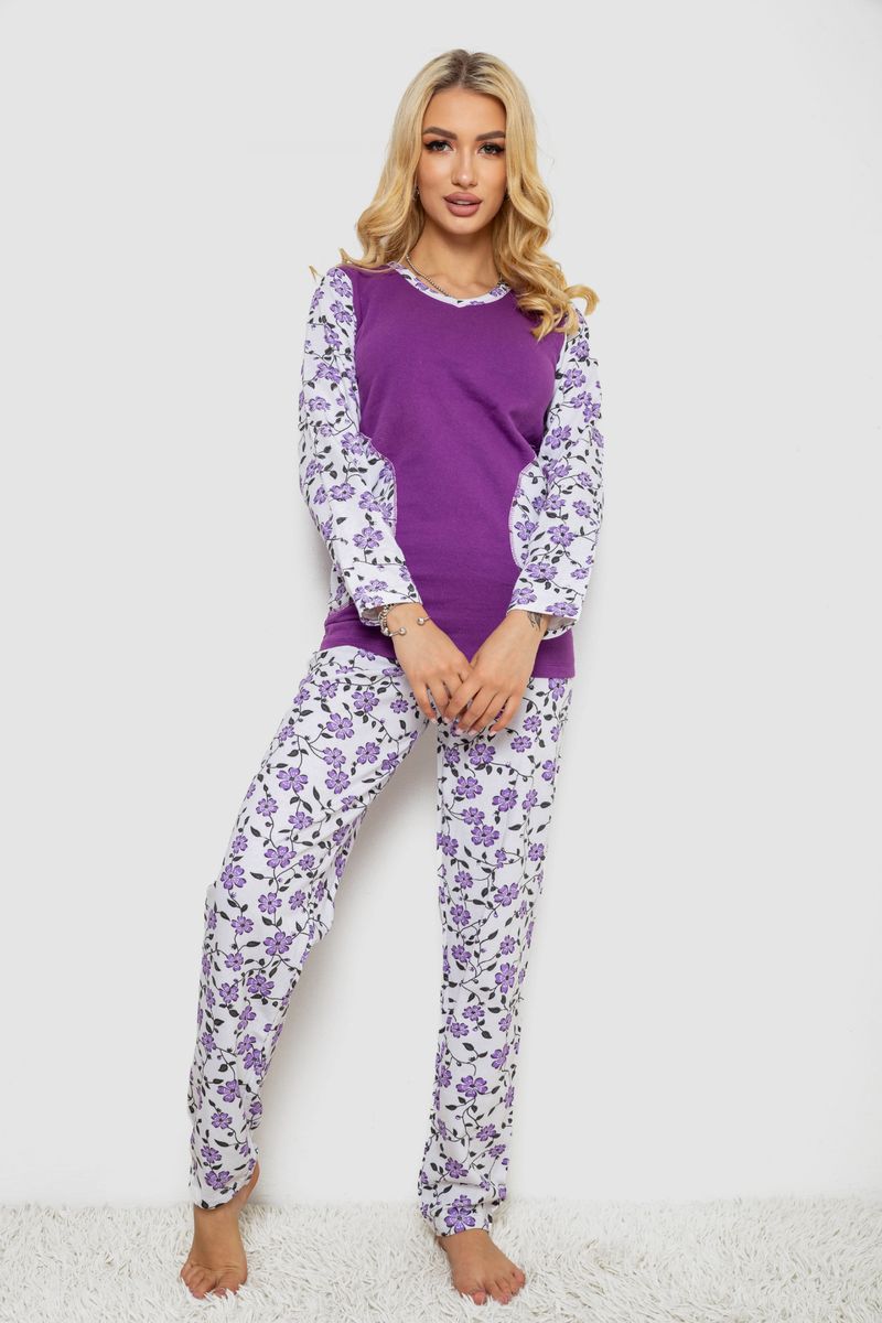 Піжама жіноча на флісі, колір фіолетовий, 243R09054