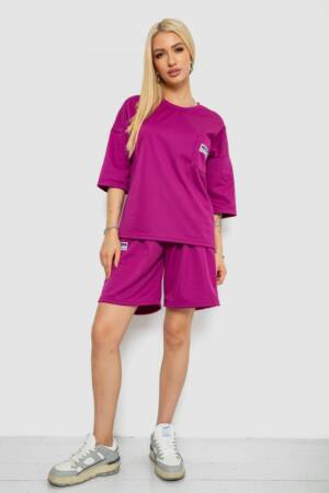 Костюм жіночий однотонний, колір фуксія, 238R116-1