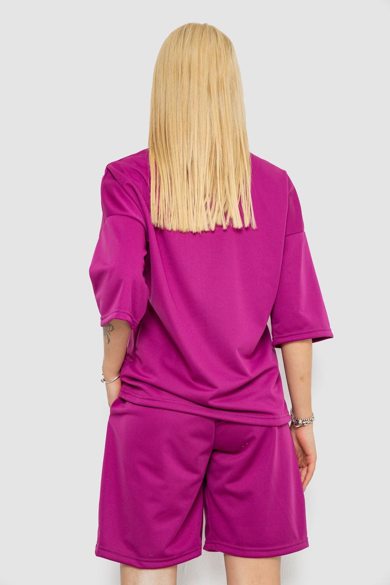 Костюм жіночий однотонний, колір фуксія, 238R116-1 - Зображення 4