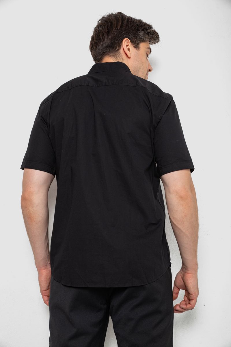 Сорочка чоловіча однотонна, колір чорний, 214R6917-2 - Зображення 4