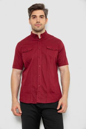 Сорочка чоловіча однотонна, колір бордовий, 214R6917-2