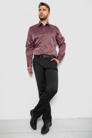Сорочка чоловіча в смужку, колір бордовий, 214R5828