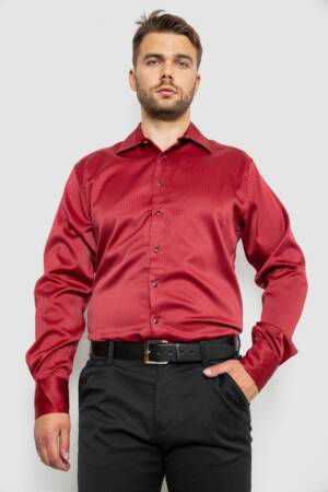 Сорочка чоловіча в смужку, колір червоний, 214R5828