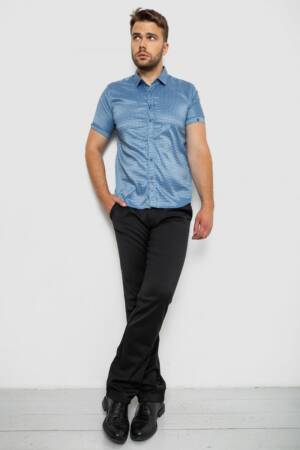 Сорочка чоловіча з принтом, колір блакитний, 214R6917-5