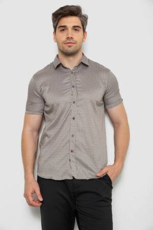 Сорочка чоловіча з принтом, колір бежевий, 214R6917-5