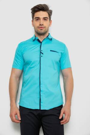 Сорочка чоловіча, колір бірюзовий, 214R7007