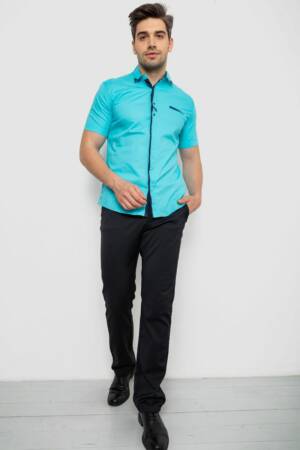Сорочка чоловіча, колір бірюзовий, 214R7007