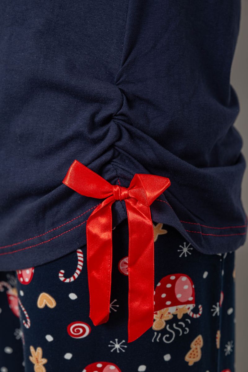 Піжама жіноча з принтом, колір синій, 243R1600-012 - Зображення 5