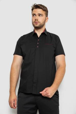 Сорочка чоловіча, колір чорний, 214R7326-1