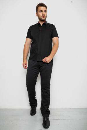Сорочка чоловіча, колір чорний, 214R7326-1